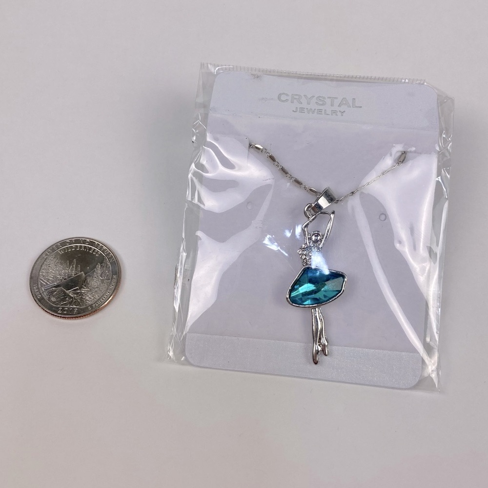 🆕 *Rare* Swan Lake Ballet Dancer Pendant Crystal Necklace - Picture 13 of 15